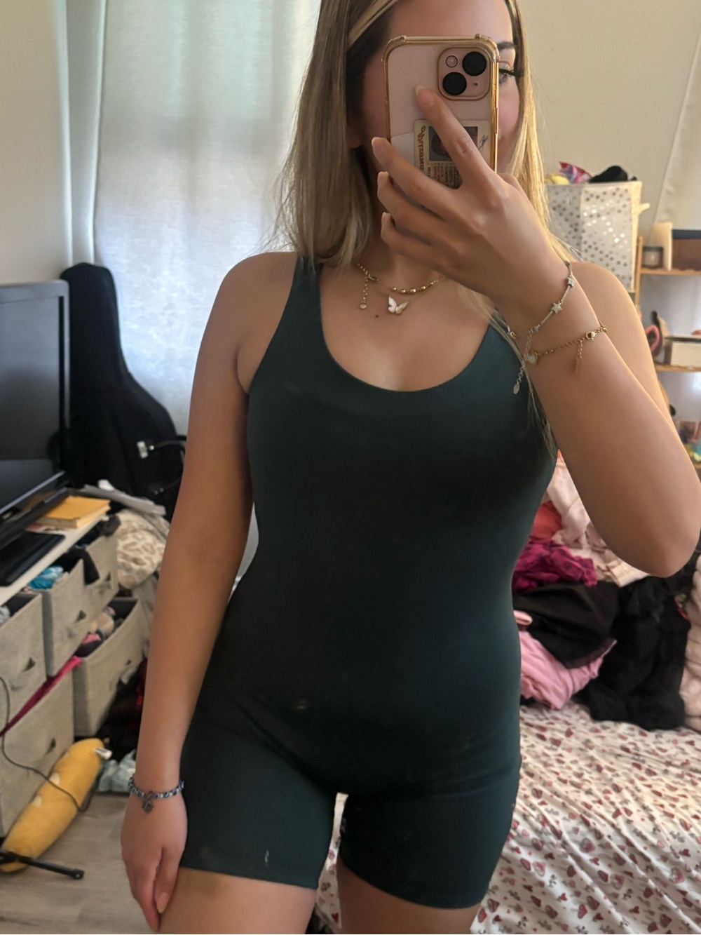 girlfriend collective Dark Green onesie